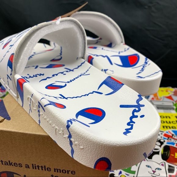 Champion IPO Logo Wraped Mens Slides - Picture 8 of 8